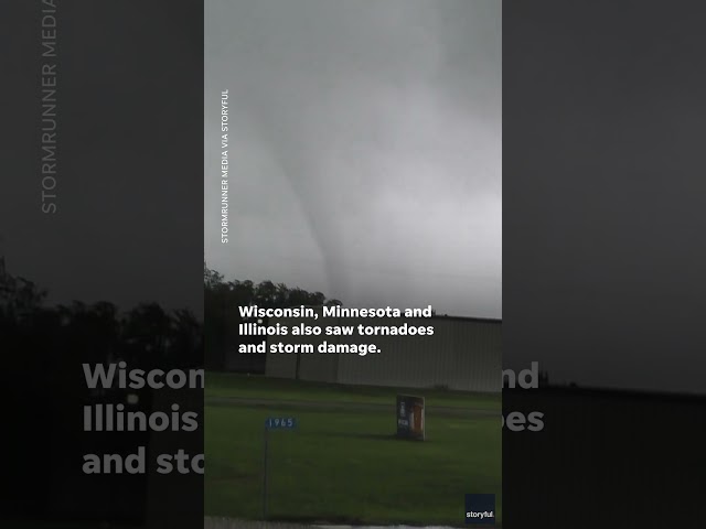 ⁣Series of deadly tornadoes and severe storms hit Midwest #Shorts
