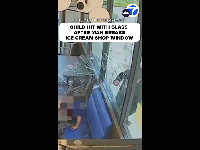 ⁣Child hit with glass after man smashes window at NorCal ice cream shop