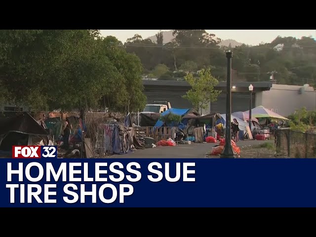 ⁣Homeless sue over shop's loud music