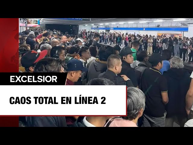 ⁣Metro CDMX hoy: Caos total en Línea 2, 'en ambos sentidos no hay servicio'