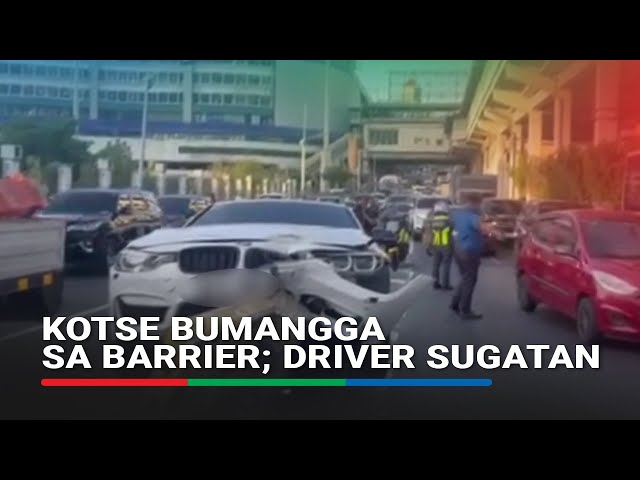 ⁣Driver sugatan matapos bumangga ang sasakyan sa ilang barriers sa EDSA-Guadalupe