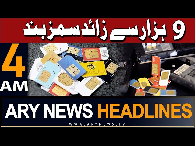 ⁣ARY News 4 AM Headlines 23rd May 2024 | 9000 SIMS of non-filers blocked on FBR's orders