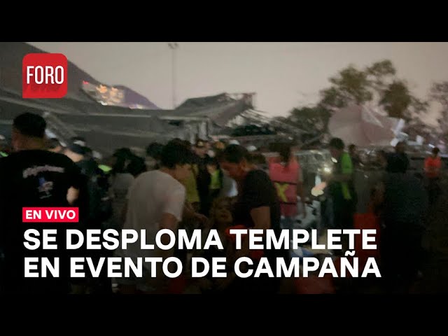 En vivo: Se desploma templete en evento de campaña