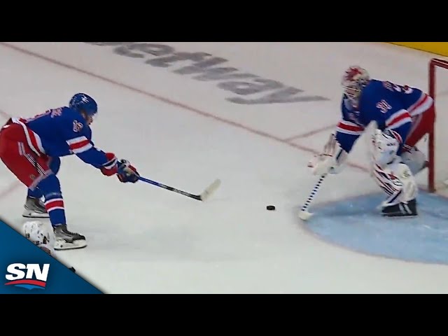 ⁣Rangers' Alexis Lafreniere Tips Puck Into Own Net To Extend Panthers Lead Late
