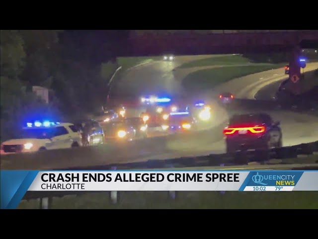 ⁣Guns drawn after stolen vehicle flips during chase in west Charlotte, 3 arrested