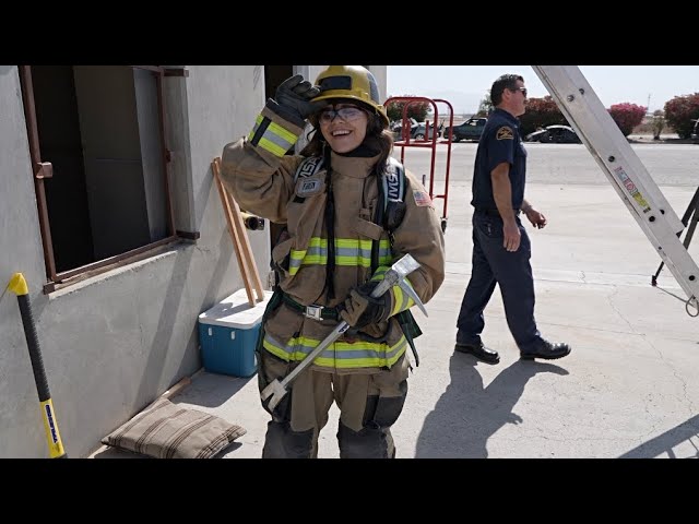 ⁣Experiencing the firefighter training academy firsthand