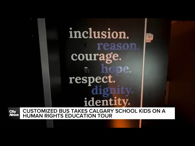 ⁣Customized bus takes Calgary school kids on a human rights education tour