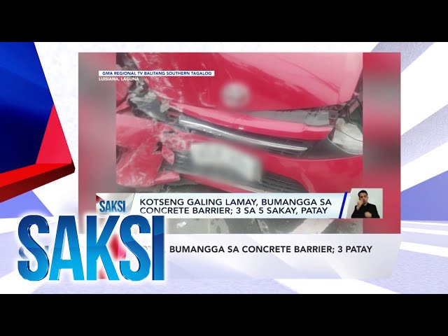 ⁣SAKSI Recap: Kotse, bumangga sa concrete barrier; 3 patay...  (Originally aired on May 22, 2024 )