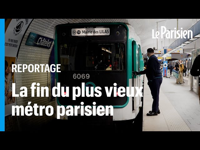 ⁣La ligne 11 dit adieu à la plus vieille rame de métro de Paris