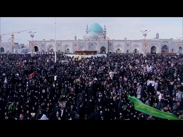 ⁣Thousands march in Iran to mourn Raisi on final day of funeral rites