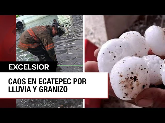 ⁣Fuertes lluvias y granizada azotan a colonias de Ecatepec, Edomex