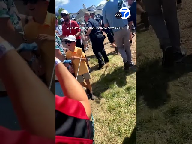 ⁣Pro golfer yells at adult fan who took ball meant for child