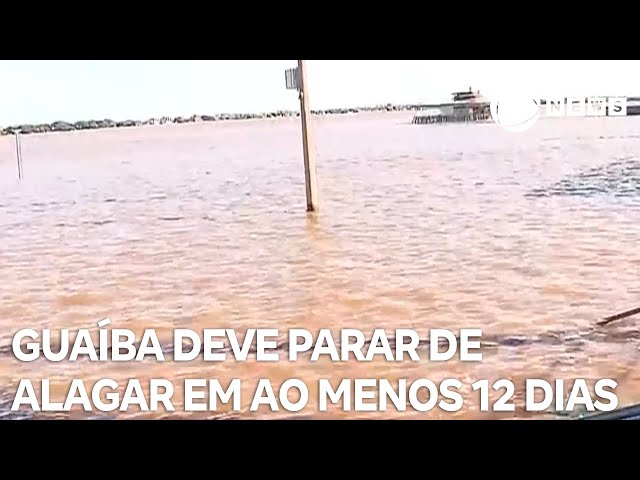 ⁣Guaíba deve parar de alagar cidades em pelo menos 12 dias