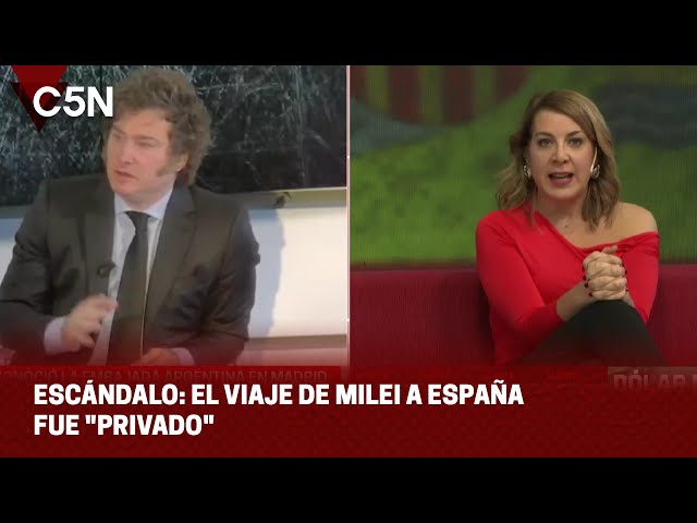 ⁣ESCÁNDALO: el VIAJE de MILEI a ESPAÑA fue "PRIVADO"