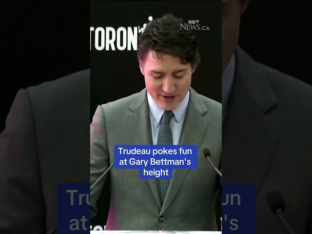 ⁣Trudeau pokes fun at Gary Bettman's height