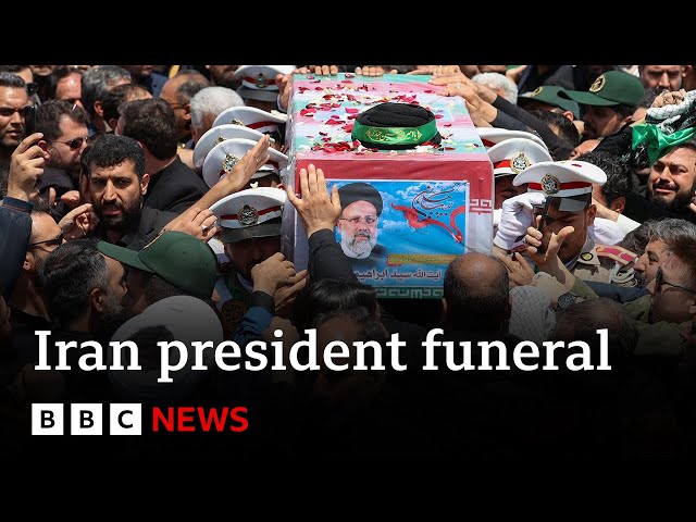⁣Former Iran President Raisi's burial ceremony in Mashhad | BBC News