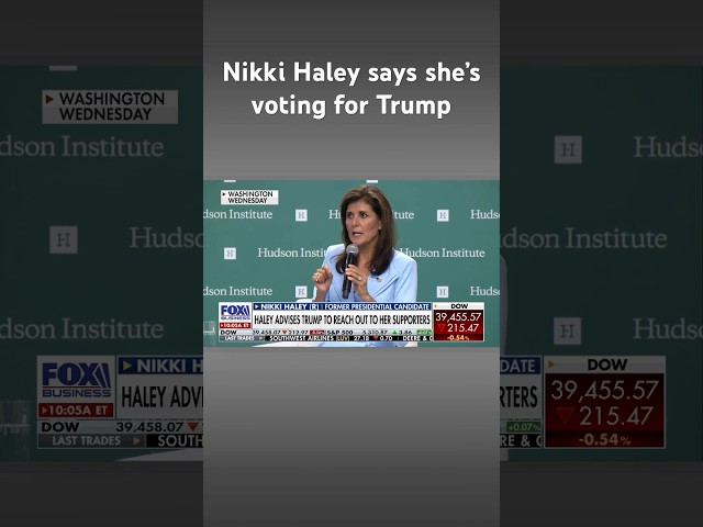 ⁣Nikki Haley announces her vote for Trump, calls Biden a ‘catastrophe’ #shorts