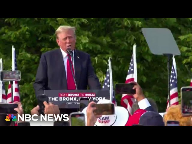 ⁣Trump holds campaign rally in the Bronx