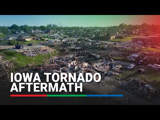 ⁣Iowa residents begin cleanup after EF-3 tornado