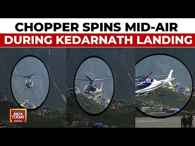 ⁣Chopper Makes Emergency Landing At Kedarnath, Approx 100 m. Before Helipad, Due To Technical Glitch
