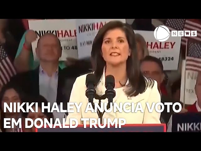 Derrotada nas primárias americanas, Nikki Haley declara voto em Donald Trump