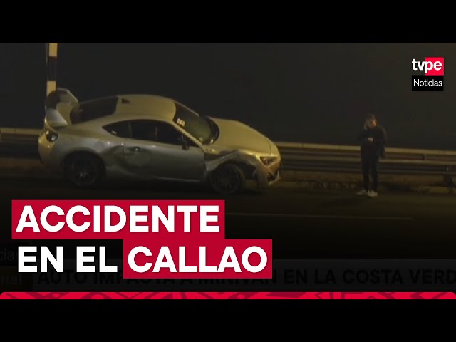 ⁣Callao: choque entre auto y minivan dejó dos heridos en la Costa Verde