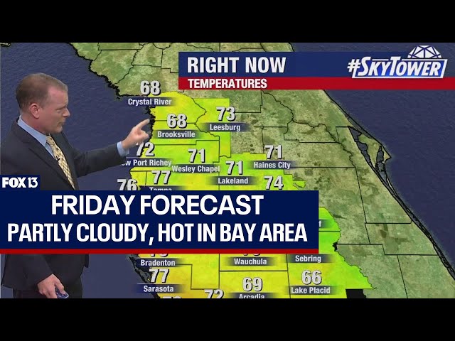 ⁣Tampa weather: Partly cloudy, hot Friday across Bay Area