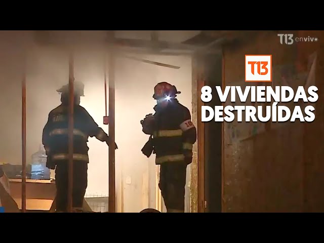 Incendio destruyó 8 viviendas en "Toma Dignidad" en La Florida