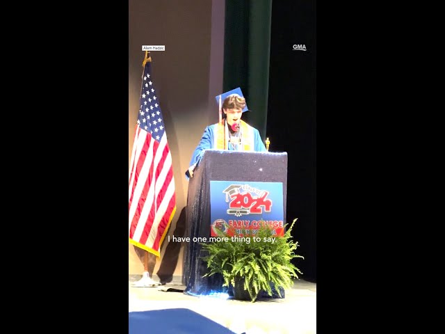 ⁣Valedictorian helps bury his late dad, then gives an unforgettable graduation speech