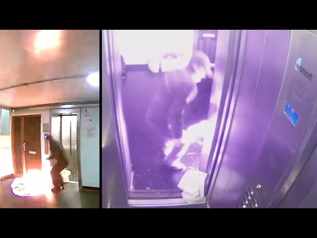 ⁣CAUGHT ON CAMERA | Man jailed for starting fire inside U.K. high-rise building