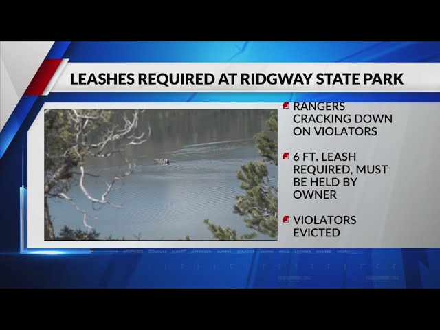 ⁣Ridgway State Park reminds visitors to leash dogs properly