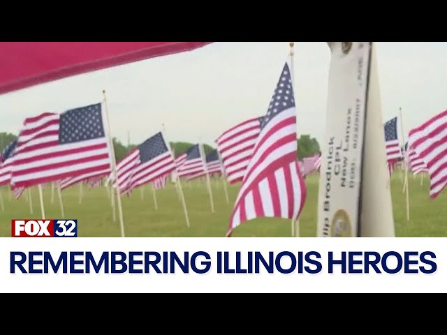 ⁣Remembering Illinois heroes: 'Field of the Fallen' tribute unveiled in Cary for Memorial D