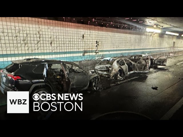 ⁣3 people injured after cars burst into flames in Ted Williams Tunnel