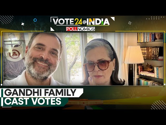 ⁣India General Election 2024: Congress leader Sonia Gandhi, Rahul and Priyanka cast their votes