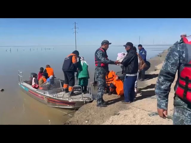 ⁣80 человек эвакуировали из села Талдыколь Атырауской области
