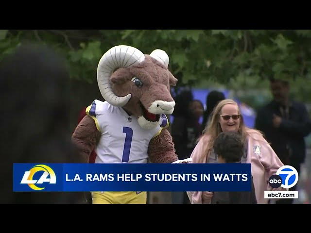 ⁣L.A. Rams help out SoCal school kids with donations of clothes, washers and dryers