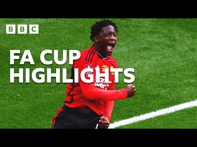 ⁣Kobbie Mainoo scores winner as Manchester United beat Manchester City | FA Cup final - BBC
