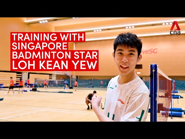 ⁣Training with Loh Kean Yew, Singapore badminton star