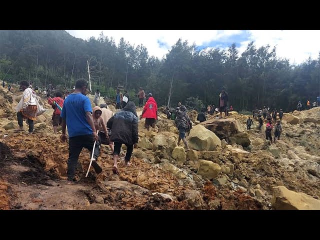 ⁣Un glissement de terrain détruit un village en Papouasie-Nouvelle-Guinée