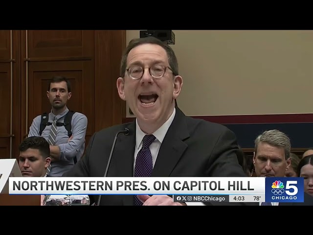 ⁣Northwestern President testifies on antisemitism at Capitol Hill