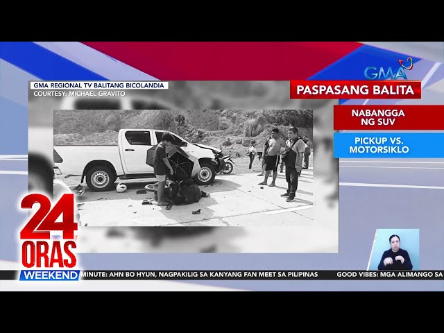 ⁣Nabangga ng SUV | Pickup vs. motorsiklo | Nahulog sa damuhan | Bumangga sa... | 24 Oras Weekend