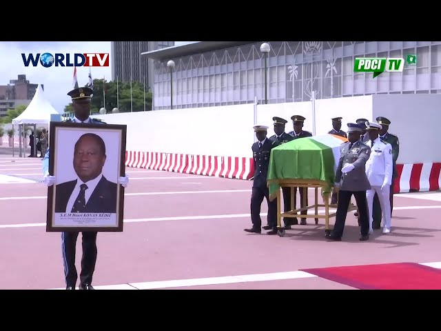⁣Côte d'Ivoire - L'hommage militaire et de la nation au Pr. Henri KONAN BEDIE au Palais pre