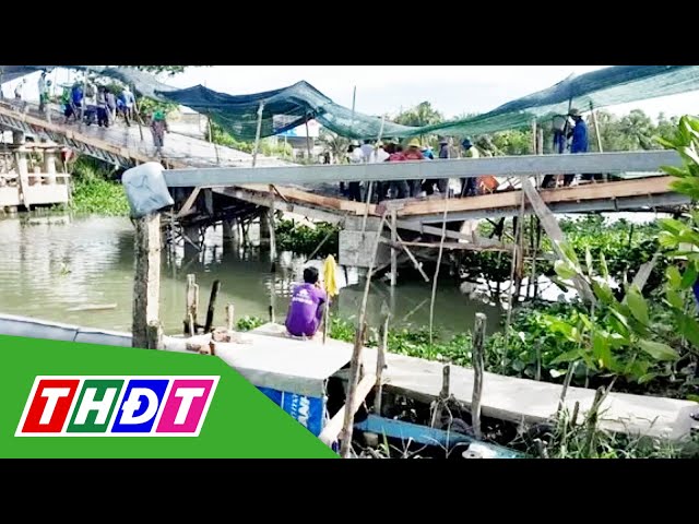 ⁣Kiên Giang: Sập cầu dân sinh đang thi công | THDT