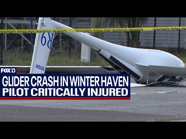 ⁣Pilot critically hurt in Winter Haven glider crash