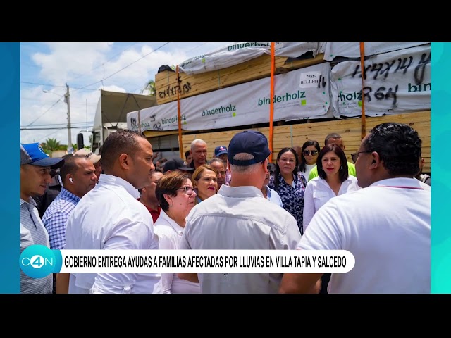⁣Gobierno entrega ayudas a familias afectadas por lluvias en Villa Tapia y Salcedo