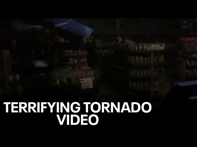 ⁣VIDEO: Tornado rips through gas station walls in Valley View, TX