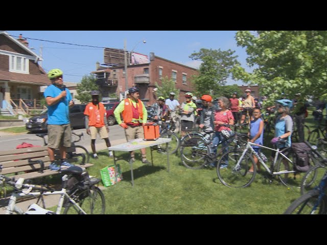 ⁣Cyclists rally for safer streets in Scarborough