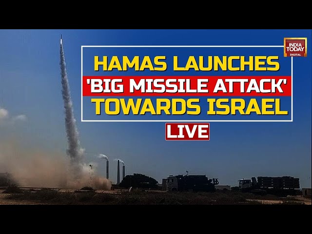 ⁣LIVE: Israel-Hamas War | Hamas Launches 'Big Missile Attack' Towards Tel Aviv For 1st Time