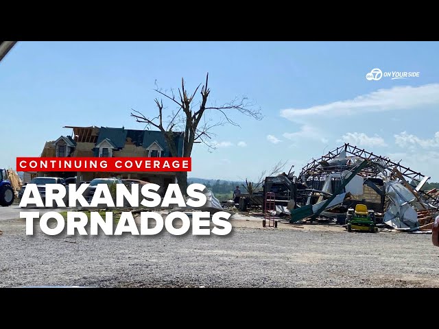 Officials give the latest on recovery efforts after deadly tornado outbreak in Arkansas.