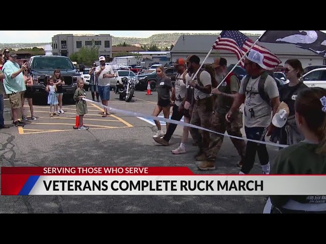 ⁣Veterans march from Denver to Castle Rock to raise awareness for suicide prevention